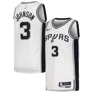 Nike Keldon Johnson Chic San Antonio Spurs Unisex White Swingman Jersey Association Edition