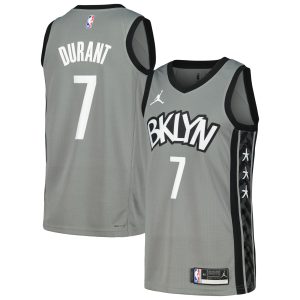 Nike Kevin Durant Brooklyn Nets Premium Gray Swingman Player Jersey Statement Edition
