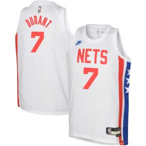 Nike Kevin Durant Brooklyn Nets Youth White 2022/23 Swingman Jersey Classic Edition Gorgeous