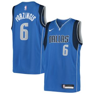 Nike Kristaps Porzingis Stylish Dallas Mavericks Youth Blue Swingman Jersey Icon Edition