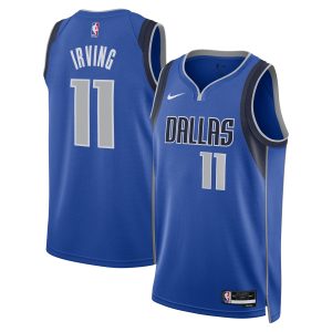 Nike Kyrie Irving Dallas Mavericks Trendy Unisex Blue Badge Swingman Replica Jersey Icon Edition