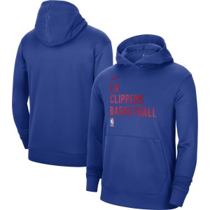 Nike LA Clippers Unisex Blue 2023/24 Performance Spotlight Gorgeous On Court Practice Pullover Hoodie