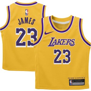 Nike LeBron James Los Angeles Chic Lakers Toddler Gold Swingman Player Jersey Icon Edition