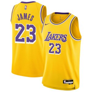 Nike LeBron Fabulous James Los Angeles Lakers Youth Gold Swingman Jersey Icon Edition