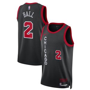 Nike Lonzo Ball Chicago Fabulous Bulls Unisex Black 2023/24 Swingman Jersey City Edition