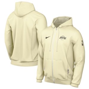 Nike Los Angeles Lakers Cream Authentic Standard Issue Full Zip Chic Hoodie Jacket