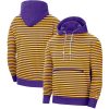 Nike Trendy Los Angeles Lakers Gold/Purple 75th Anniversary Courtside Striped Pullover Hoodie