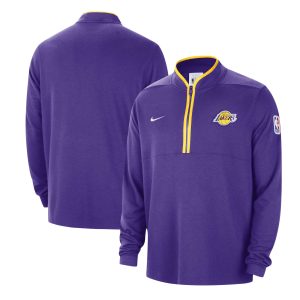 Nike Premium Los Angeles Lakers Purple Authentic Performance Half Zip Jacket