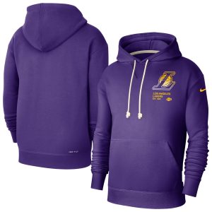 Nike Los Angeles Lakers Elegant Purple Courtside Standard Issue Premium Performance Pullover Hoodie