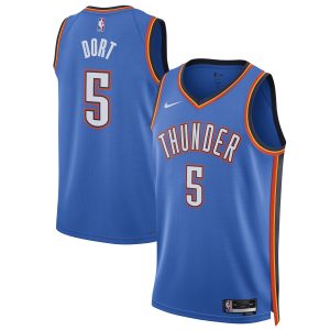 Nike Stylish Luguentz Dort Oklahoma City Thunder Unisex Blue Swingman Player Jersey Icon Edition