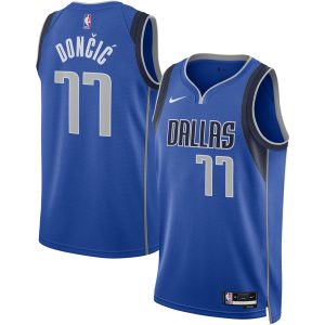 Nike Luka Dončić Elegant Dallas Mavericks Unisex Blue Swingman Jersey Icon Edition