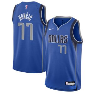 Nike Luka Dončić Dallas Mavericks Youth Blue Swingman Jersey Eye - catching Icon Edition