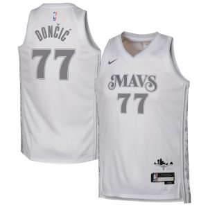 Nike Luka Dončić Dallas Mavericks Youth White 2024/25 Swingman Player Jersey City Edition Eye - catching