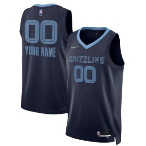 Nike Memphis Grizzlies Navy 2021/22 Unique Diamond Swingman Custom Jersey Icon Edition