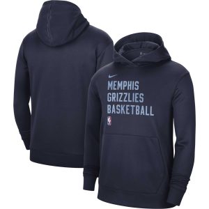 Nike Memphis Grizzlies Unisex Navy 2023/24 Performance Spotlight Eye - catching On Court Practice Pullover Hoodie