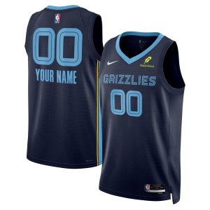 Nike Memphis Grizzlies Unisex Navy Custom Swingman Eye - catching Badge Jersey Icon Edition