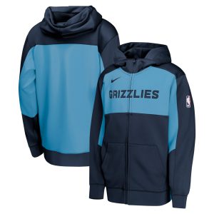 Nike Memphis Grizzlies Youth Navy/Light Blue Authentic On Unique Court Showtime Performance Full Zip Hoodie