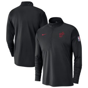 Nike Miami Heat Black 2024/25 City Edition Authentic Coaches Performance Stylish Half Zip Top