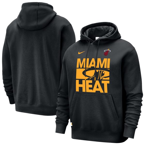 Nike Miami Heat Trendy Black Courtside Club Pullover Hoodie