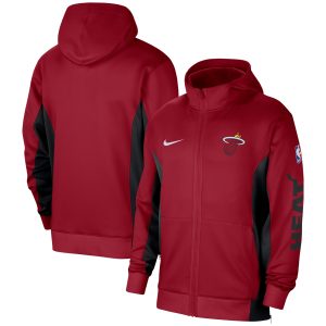 Nike Miami Heat Red 2023/24 Authentic Stylish Showtime Full Zip Hoodie