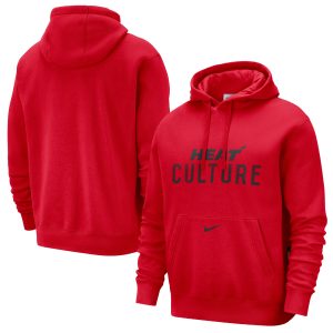 Nike Chic Miami Heat Red 2024/25 City Edition Essential Club Pullover Hoodie
