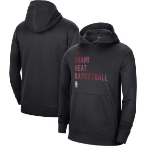 Nike Elegant Miami Heat Unisex Black 2023/24 Performance Spotlight On Court Practice Pullover Hoodie