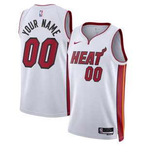 Nike Miami Heat Unisex White Swingman Custom Elegant Jersey Association Edition