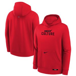 Nike Miami Heat Youth Red 2024/25 Gorgeous City Edition Club Fleece Pullover Hoodie