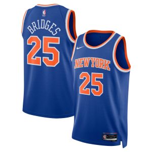 Nike Mikal Bridges New York Knicks Unisex Blue 2024 Offseason Addition Nike Swingman Stylish Jersey