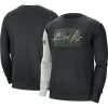 Nike Milwaukee Bucks Black/Heather Gray Courtside Versus Force & Flight Pullover Gorgeous Sweatshirt