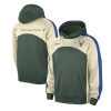 Nike Milwaukee Bucks Hunter Green/Cream Authentic Starting Five Force Performance Pullover Fabulous Hoodie