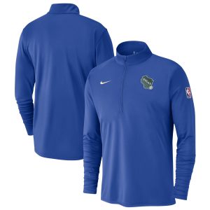 Nike Milwaukee Bucks Royal 2024/25 City Edition Authentic Coaches Performance Half Stylish Zip Top