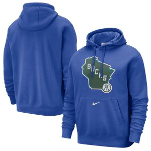 Nike Milwaukee Bucks Royal 2024/25 City Edition Essential Club Chic Pullover Hoodie