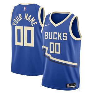Nike Milwaukee Bucks Unisex Royal 2024/25 Custom Swingman Unique Jersey City Edition