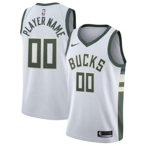 Nike Chic Milwaukee Bucks White 2020/21 Swingman Custom Jersey Association Edition