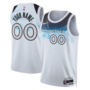 Nike Minnesota Timberwolves Unisex White 2024/25 Premium Custom Swingman Jersey City Edition