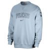 Nike New Orleans Stylish Pelicans Light Blue Courtside Standard Issue Performance Pullover Sweatshirt
