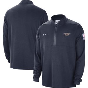 Nike New Orleans Pelicans Navy Chic Authentic Performance Half Zip Jacket