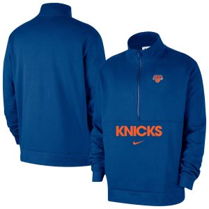 Nike Chic New York Knicks Blue Courtside Club Half Zip Jacket