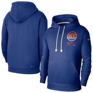 Nike New York Knicks Blue Courtside Standard Issue Premium Performance Unique Pullover Hoodie