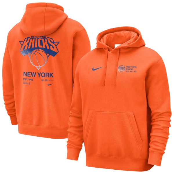 Nike New York Knicks Orange Premium Courtside Club Pullover Hoodie