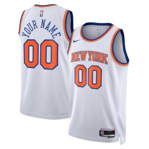 Nike New York Knicks Gorgeous Unisex White Swingman Custom Jersey Association Edition