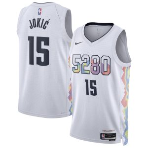 Nike Nikola Jokic Denver Nuggets Unisex Fabulous White 2024/25 Swingman Player Jersey City Edition