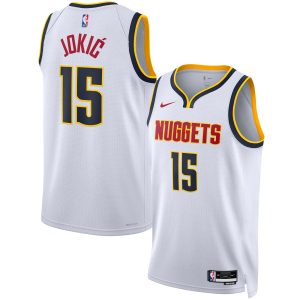 Nike Nikola Jokic Denver Nuggets Unisex Trendy White Swingman Jersey Association Edition