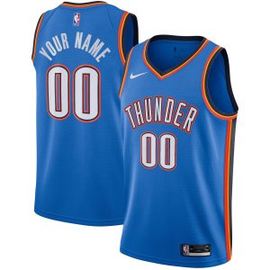 Nike Oklahoma City Thunder Blue Custom Swingman Jersey Icon Edition Premium