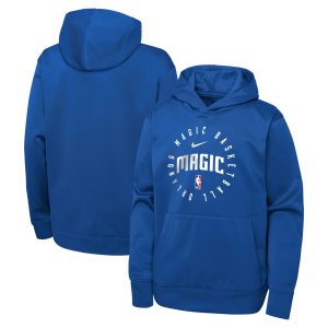 Nike Orlando Magic Youth Eye - catching Blue Performance Practice Spotlight Pullover Hoodie