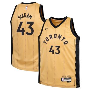 Nike Pascal Siakam Toronto Raptors Youth Gold Elegant Swingman Replica Jersey City Edition