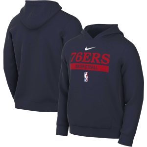 Nike Philadelphia 76ers Navy 2022/23 Spotlight On Court Practice Performance Trendy Pullover Hoodie