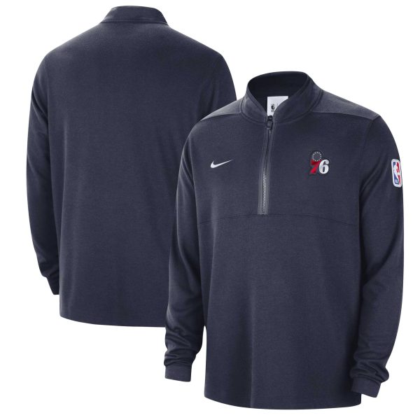Nike Philadelphia 76ers Navy Unique Authentic Performance Half Zip Jacket