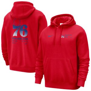 Nike Philadelphia 76ers Red Courtside Fabulous Club Pullover Hoodie